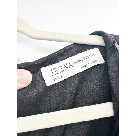 Mac Duggal 55709 Black Embellished Sleeve Jersey Wrap Gown Size 6 - Picture 8 of 8